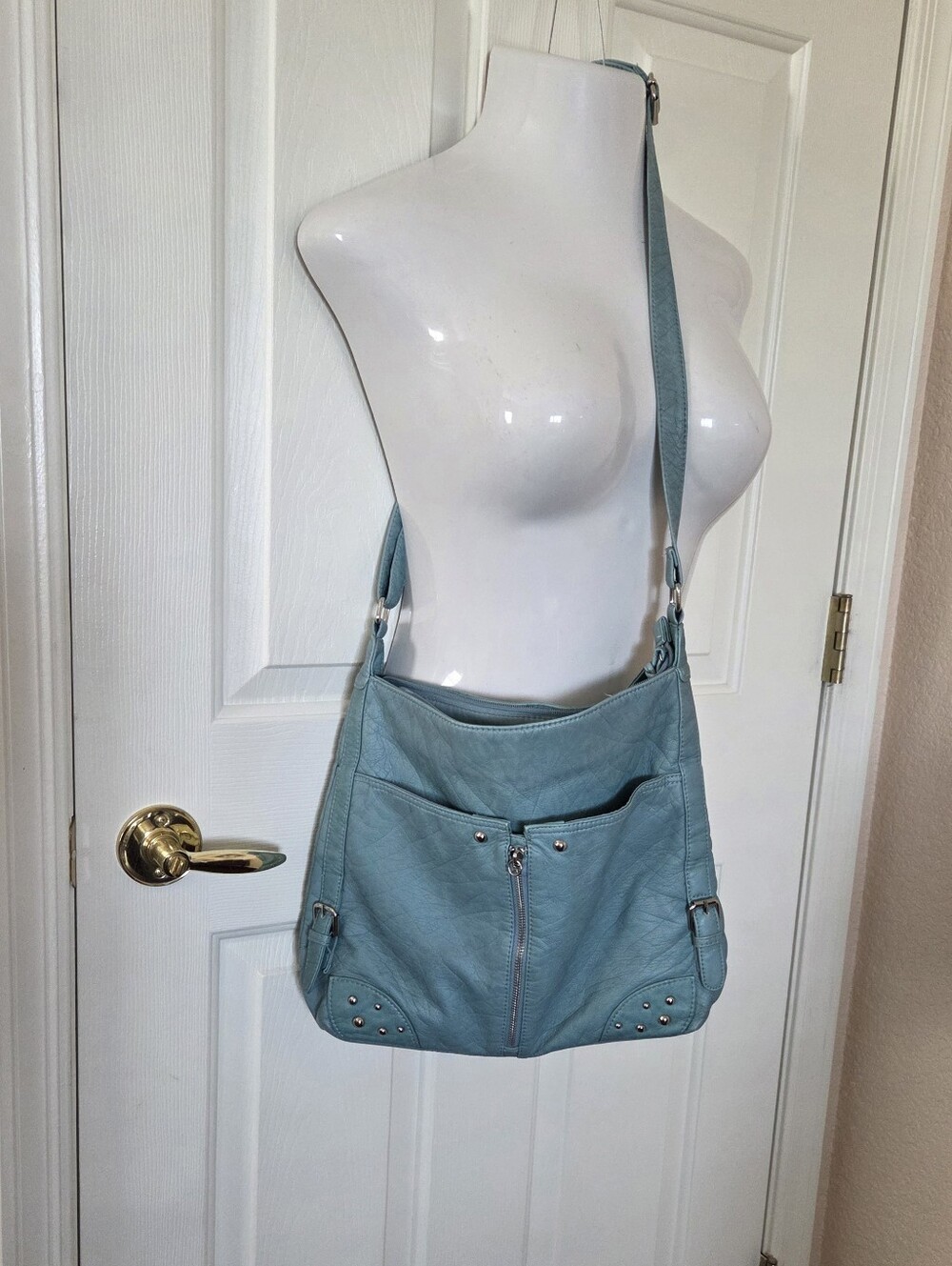 Bueno Teal Bag With Silver Studs